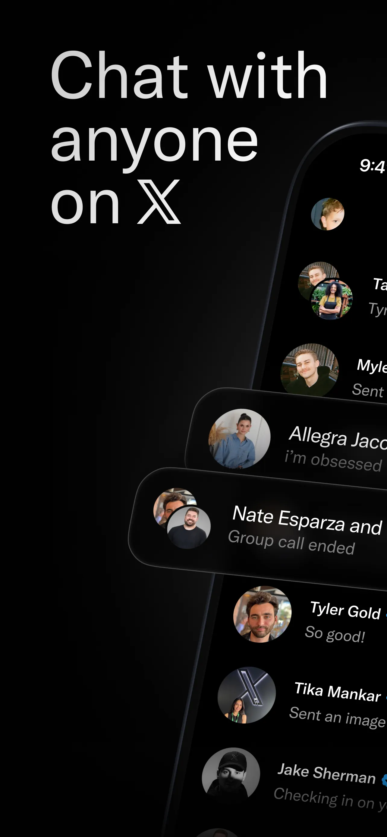 XChat conversation screen with end-to-end encrypted message indicator