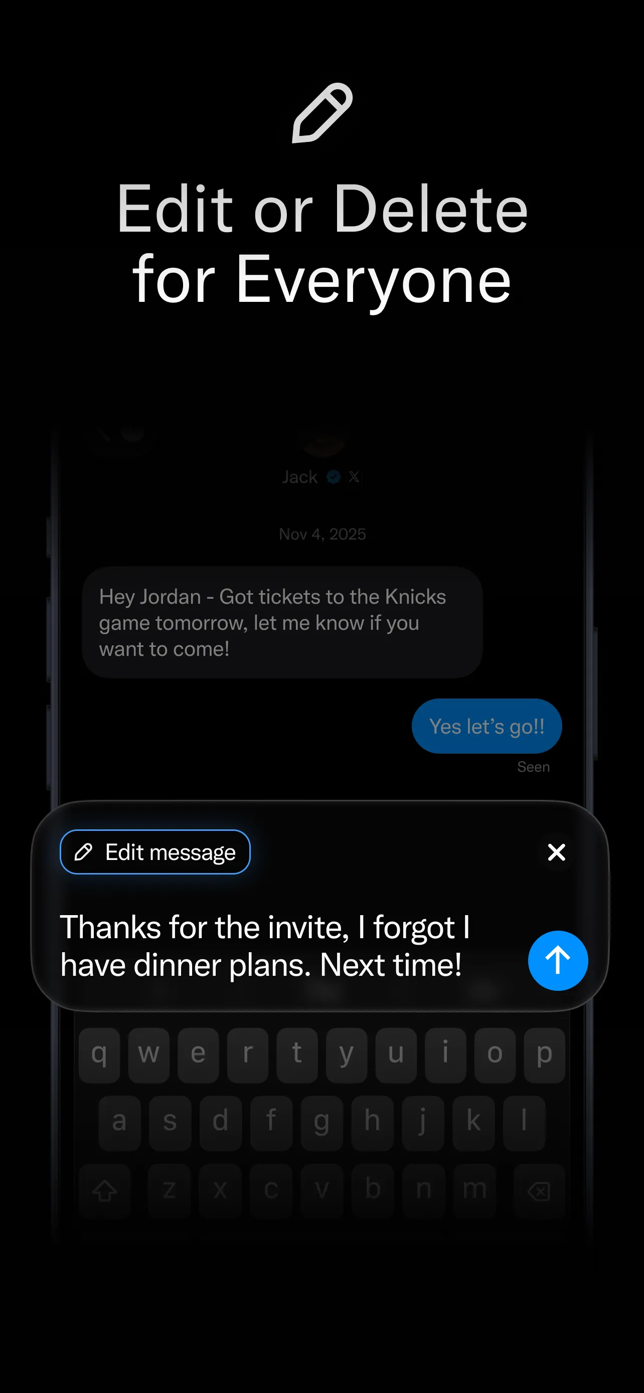 XChat settings screen showing encryption status
